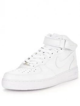 Image of Nike Air Force 1 Mid '07 Leather, White/White, Size 10, Men