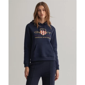 image of Gant Archive Shield Hoodie - Blue 433