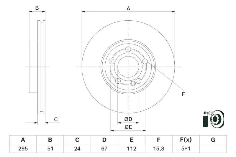 Image of Brake disc Bosch 0 986 479 H74