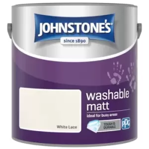 Image of Washable Matt Emulsion White Lace 2.5 Litre - Johnstones