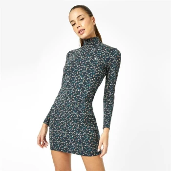 Jack Wills Southwick Turtle Neck Jersey Mini Dress - Navy