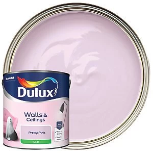 Image of Dulux Walls & Ceilings Pretty Pink Silk Emulsion Paint 2.5L
