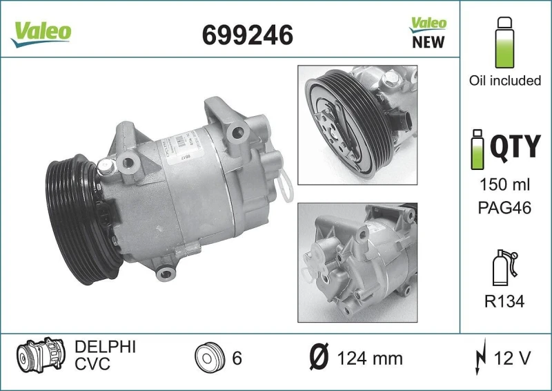Image of Air conditioning compressor VALEO 699246