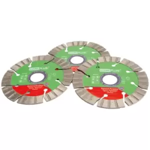 Core Plus XMS22HYBRID 115mm (4.5in) Hybrid Diamond Blade Tin of 3