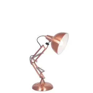 image of Washington Industrial Adjustable Brushed Table Lamp Copper