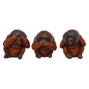 image of Three Wise Orangutans Figurines