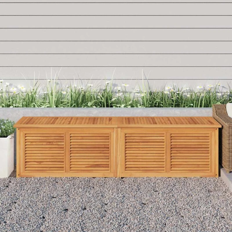 Image of VIDAXL Vidaxl - Garden Storage Box with Bag 200x50x55cm Solid Wood Teak 363274