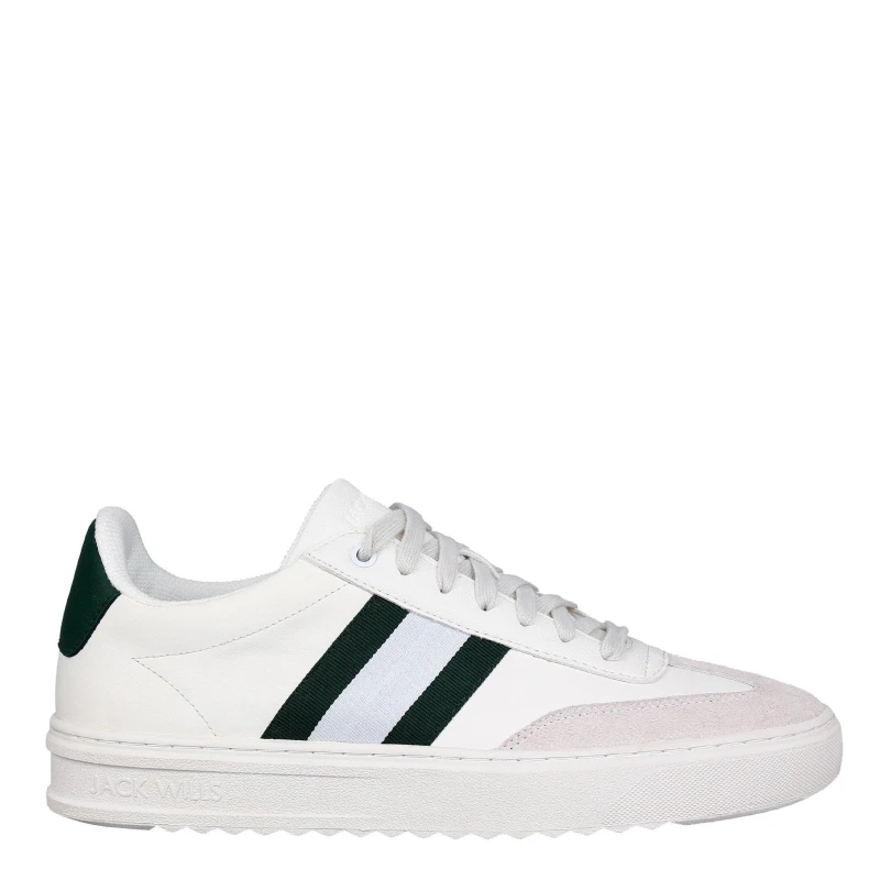 Image of Jack Wills Stripe Lace Up Trainer - White White 7