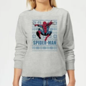 Image of Marvel Spider-Man Womens Christmas Sweatshirt - Grey - 3XL
