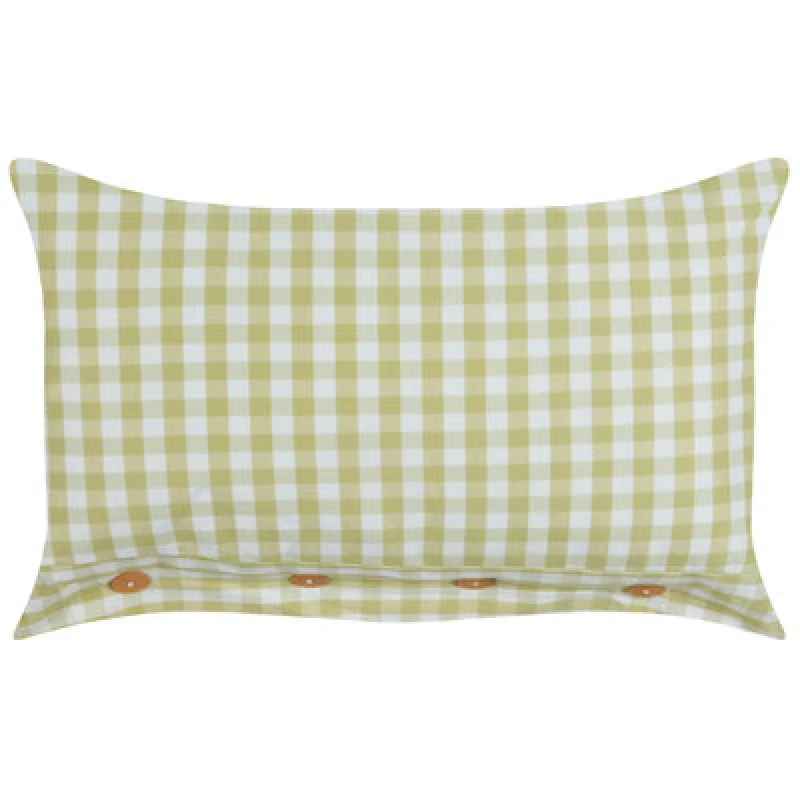 Image of Beliani Throw Cushion Talya 40 X 60 Cm Olive Green Checked