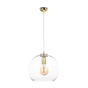 image of Noe Dome Pendant Ceiling Light Gold, 30cm, 1x E27