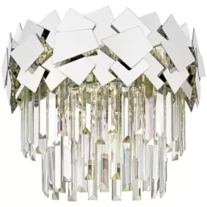 image of Zumaline Quasar Crystal Ceiling Light, Chrome, 5x E14