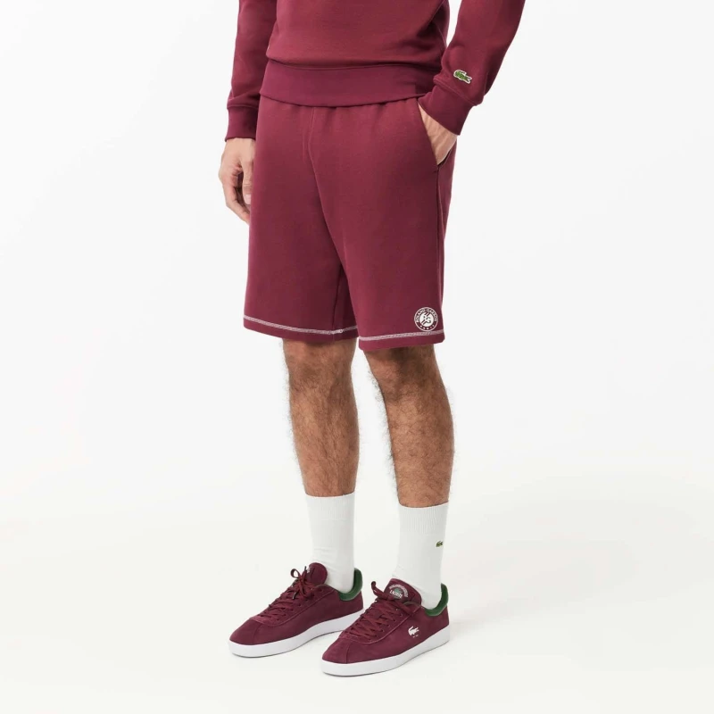 Image of Lacoste Roland Garros Edition Fleece Tennis Shorts Red male XS