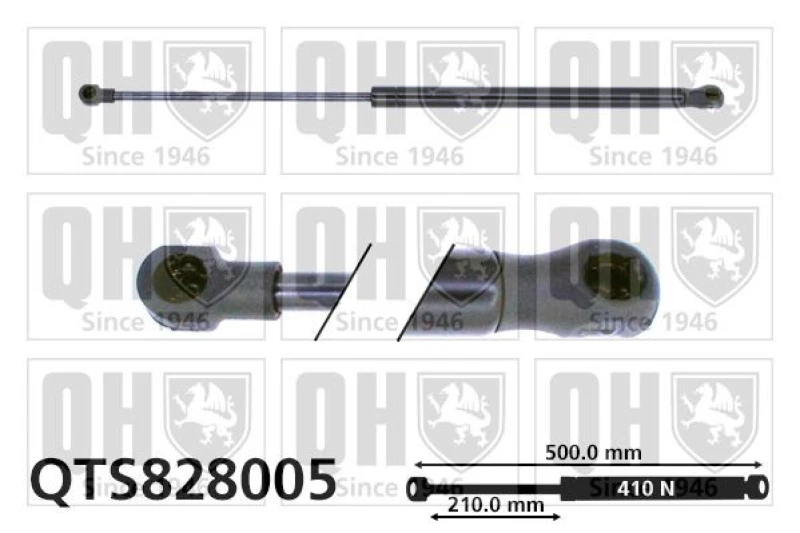 Image of QUINTON HAZELL Tailgate strut QUINTON HAZELL QTS828005