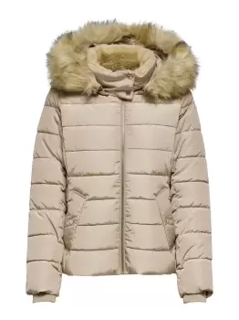 Image of ONLY Short Quilted Jacket Women Beige