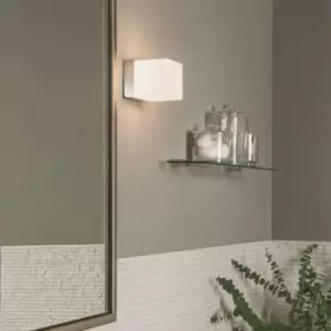 Image of Cube Bathroom Wall Light Polished Chrome IP44, G9
