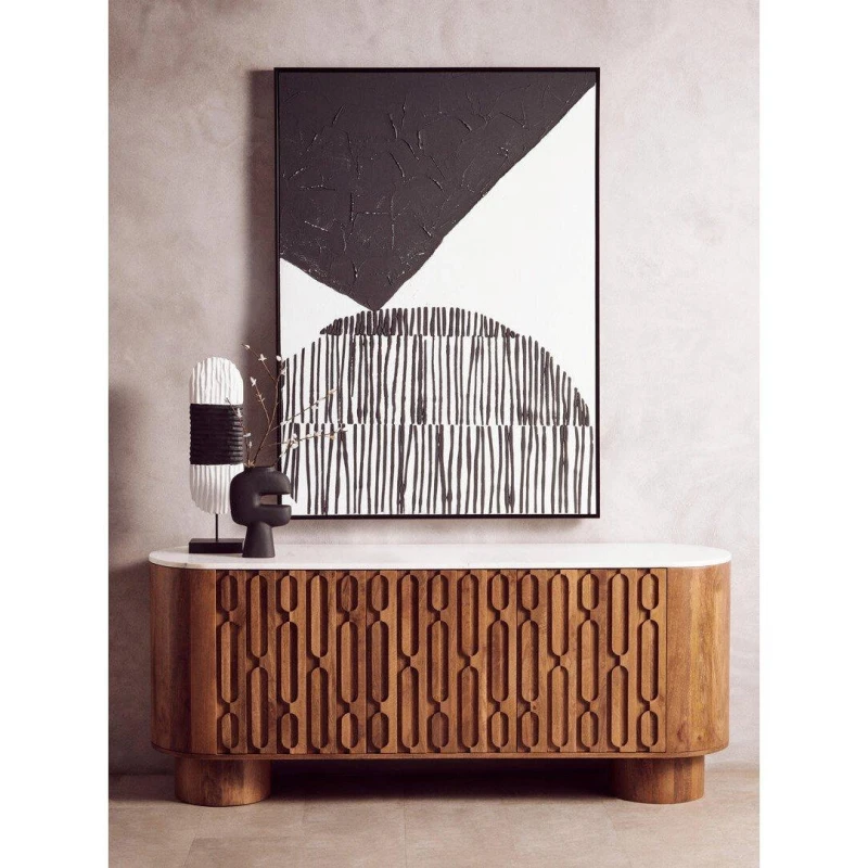 Image of Fifty Five South Astratto Black And White Abstract Textured Wall Ar Multi unisex One Size