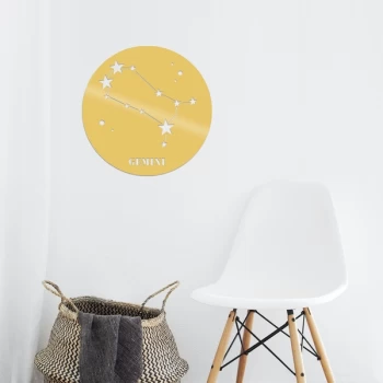 Image of Gemini Horoscope - Gold Gold Decorative Metal Wall Accessory