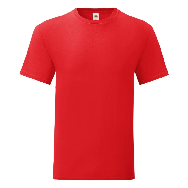 Image of Fruit Of The Loom Fruit of the Loom Men Iconic T-Shirt in Red Size: Small Red S Male 5059000834554