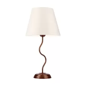 image of Fabrizio Table Lamp With Shade With Fabric Shade, Brown, 1x E27