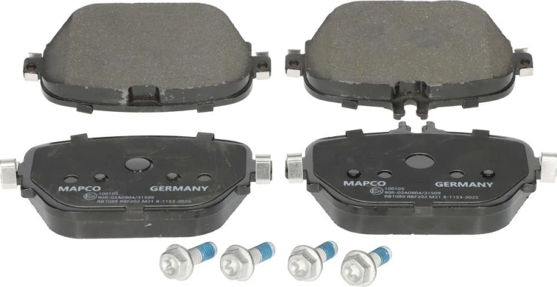 Image of MAPCO 106105 Brake pad set Rear Axle, excl. wear warning contact, with brake caliper screws Brake Pad Set,disc brake (402)