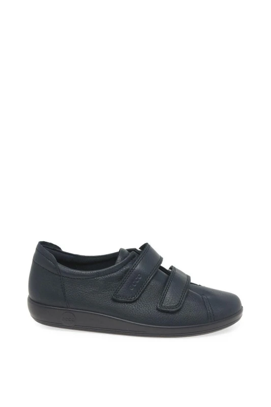 Image of Ecco Womens 'Soft 2 Strap' Casual Trainers in Dark Navy Size: 4 Dark Navy Female 4