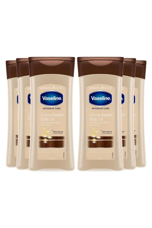Image of Vaseline Womens 'Body Gel Oil' Intensive Care Cocoa Radiant 200ml 6pk in White White Female