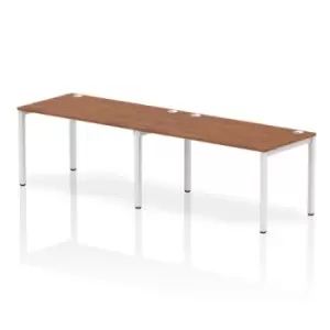 Image of Impulse Bench Single Row 2 Person 1400 White Frame Office Bench Desk Walnut