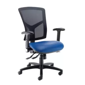 Image of Dams MTO Senza High Mesh Back Operator Chair with Folding Arms - Nero Black Viny