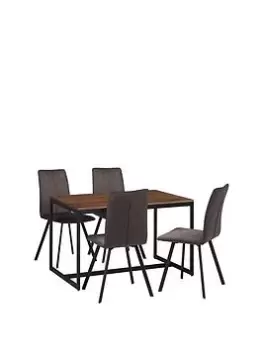 Julian Bowen Tribeca Walnut & 4 Monroe Chairs