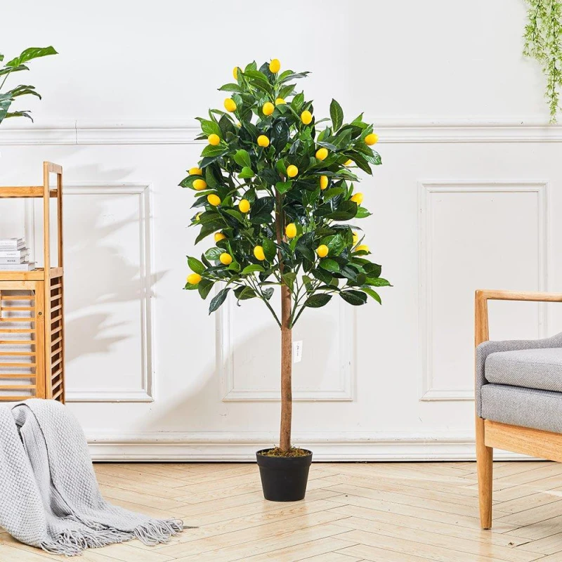 Image of LIFE IDEAS 120cm Artificial Potted Lemon Tree Green unisex One size