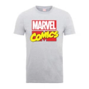 image of Marvel Comics Main Logo Mens Grey T-Shirt - L