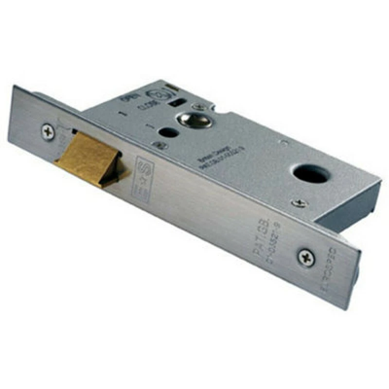 Image of Loops 64mm Architectural Upright Latch Square Forend Satin Stainless Steel Metallics unisex