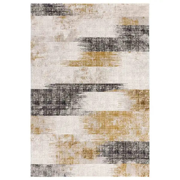 Image of Asiatic Kuza 200X290Cm Lines Gold Rug KUZA2002900013