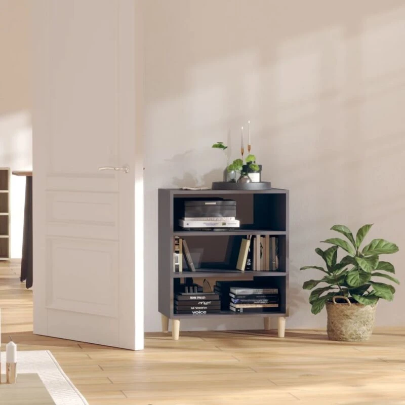 Image of VIDAXL Sideboard High Gloss Grey 57x35x70cm Engineered Wood Vidaxl 8720286358665