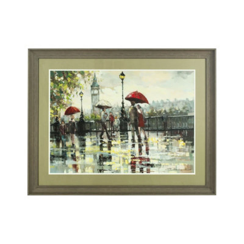 Image of Premier Housewares Framed London Wall Art Home Wall Decor Multi
