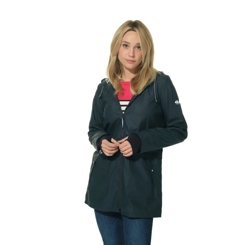 Image of Hublot Mode Marine Womens 3/4 Raincoat Hublot Mode Marine Dona Bleu Female XL