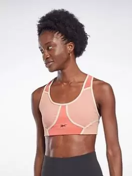 Image of Reebok Lux Racer Colorblocked Padded Bra, Grey Size XL Women