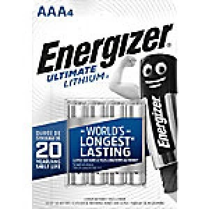 Image of Energizer AAA Batteries CR03 Ultimate 1.5V Lithium 4 Pieces