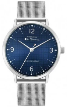 Ben Sherman Mens Stainless Steel Mesh Bracelet Blue Dial Watch