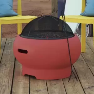 Image of Dorel Asher Wood Burning Fire Pit with Grill and Cover - Red