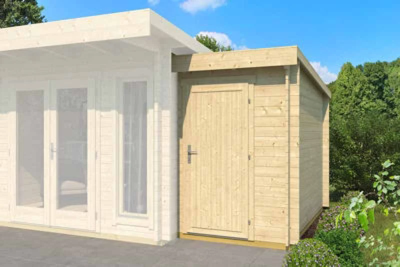 Image of Lasita Maja Bike Extension 2600-Log Cabin, Wooden Garden Room, Timber Summerhouse, Home Office - L150 X W290 X H210.9 Cm