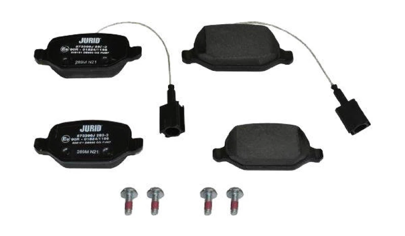 Image of JURID 573396J Brake pad set incl. wear warning contact, with accessories Brake Pad Set,disc brake (402)