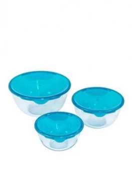 Image of Pyrex 3 Piece Bowl And Lids Set