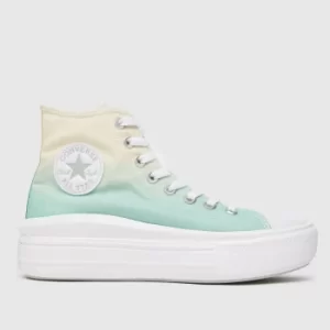 Image of Converse Pale Blue Move Platform Ombre Hi Trainers