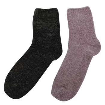 image of Firetrap 2 Pack Cosy Socks Ladies - Mix Asst