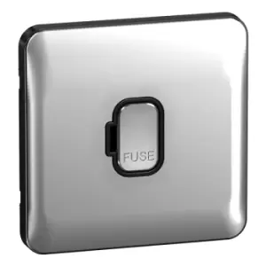 Image of Schneider LSD 13A Unswitched Fused Spur Black Insert Polished Chrome - GGBL5000BPC