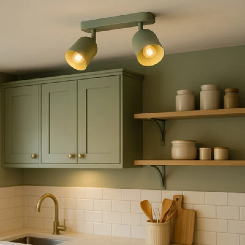 Image of EGLO Eglo Tilston Steel Minimalist Dual Ceiling Spotlight, Green Green One Size Unisex 9008606359660