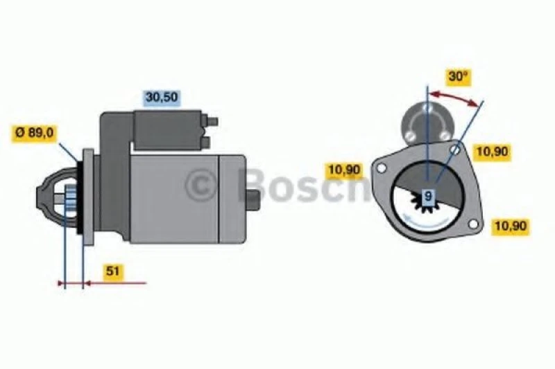 Image of Starter motor Bosch 0 986 017 990