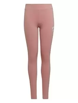 Image of Adidas Older Girls 3bar Tights, Pink/White, Size 11-12 Years, Women